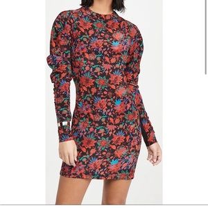 RAG & BONE Stephanie Printed Mini Dress Red Floral 100% silk
